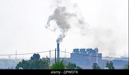 Industrielandschaft in Gijón, Fürstentum Asturien, Spanien, Europa Stockfoto