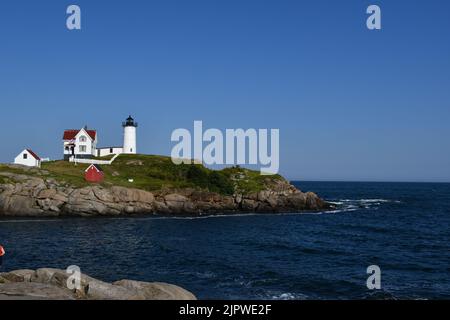 Der Nubble Leuchtturm in York, Maine Stockfoto