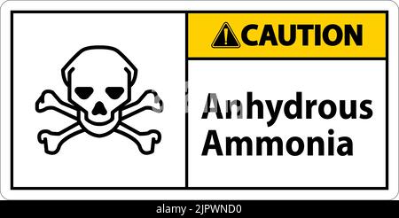 Vorsicht Wasserlose Ammoniak Auf Weißem Hintergrund Stock Vektor