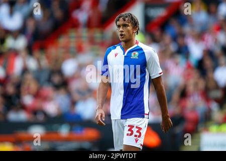 Sheffield, Großbritannien. 20. August 2022. Ashley Phillips #33 von Blackburn Rovers in Sheffield, Vereinigtes Königreich am 8/20/2022. (Foto von Ben Early/News Images/Sipa USA) Quelle: SIPA USA/Alamy Live News Stockfoto