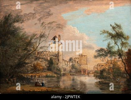 Ein unvollendeter Blick auf das Westtor, Canterbury. Paul Sandby RA. Zwischen 1780 und 1785. Stockfoto