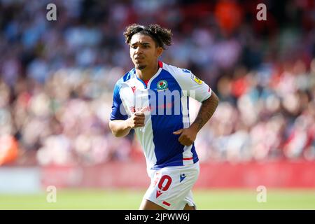 Sheffield, Großbritannien. 20. August 2022. Jake Garrett #30 von Blackburn Rovers in Sheffield, Vereinigtes Königreich am 8/20/2022. (Foto von Ben Early/News Images/Sipa USA) Quelle: SIPA USA/Alamy Live News Stockfoto