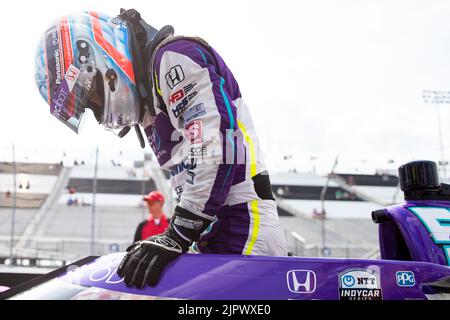 Madison, IL, USA. 19. August 2022. TAKUMA SATO (51) aus Tokio, Japan, qualifiziert sich für die Bommito Automotive Group 500 auf dem World Wide Technology Raceway in Madison, IL, USA. (Bild: © Walter G. Arce Sr./ZUMA Press Wire) Stockfoto