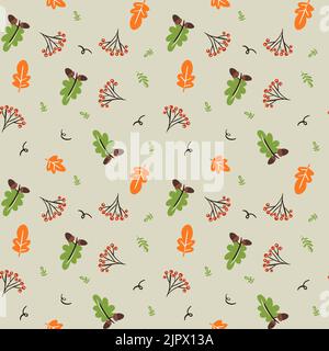 Vektor Herbst Nahtloses Muster. Für Tapeten, Geschenkpapier, Musterfüllungen, Herbst-Grußkarten. Stock Vektor