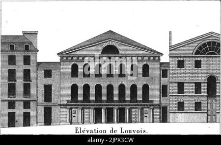 Théâtre Louvois Fassade Höhe - Donnet-1821 plate12 - GB-Princeton Stockfoto