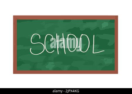 Vektor-Illustration der Schule Green Board mit einer Inschrift in Kreide für Studie in Aquarell gezeichnet. Stock Vektor