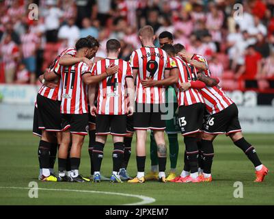 Sheffield, Großbritannien. 20. August 2022. Während des Spiels der Sky Bet Championship in der Bramall Lane, Sheffield, können Sie sich vor dem Spiel hüten. Bildnachweis sollte lauten: Simon Bellis/Sportimage Kredit: Sportimage/Alamy Live News Stockfoto