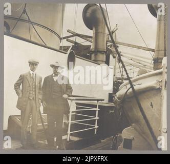 Theodore Roosevelt und Kermit fotografiert bei Port Said von M.Etienne Jusserand Stockfoto