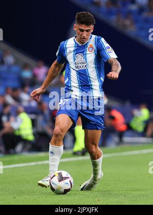 Ruben Sanchez von RCD Espanyol während des La Liga-Spiels zwischen RCD Espanyol und Rayo Vallecano im RCDE-Stadion in Barcelona, Spanien. Stockfoto