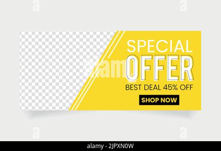 Angebot Vorlage Banner Design Stock Vektor