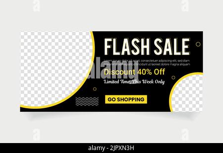 Flash Sale Banner Vorlage Design editierbar Stock Vektor
