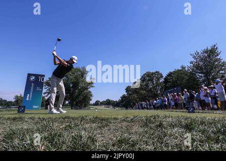 Wilmington, DE, USA. 20. August 2022. Golfer JOAQUIN NIEMANN in Aktion während der BMW Meisterschaft Samstag, 20. August 2022, im Wilmington Country Club in Wilmington, Delaware. (Bild: © Saquan Stimpson/ZUMA Press Wire) Stockfoto