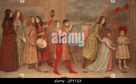 Thomas Cooper Gotch - ein Festzug der Kindheit Stockfoto