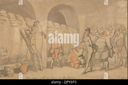 Thomas Rowlandson - Änderungen im Ale Keller in Bullstrode Stockfoto