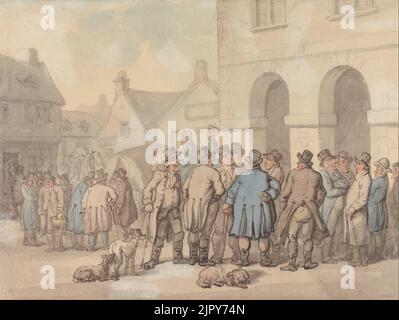 Thomas Rowlandson - The Market Place, Brackley, Northamptonshire Stockfoto