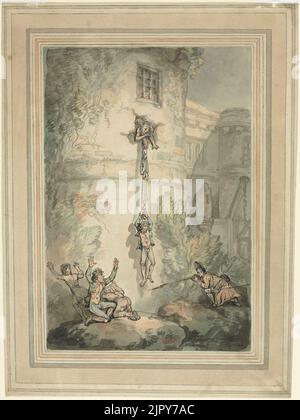 Thomas Rowlandson (britisch, 1756-1827) - Flucht französischer Gefangener Stockfoto