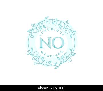 KEINE Initialen Brief Hochzeit Monogramm Logos Vorlage, handgezeichnete moderne minimalistische und florale Vorlagen für Einladungskarten, Save the Date, elegant Stock Vektor