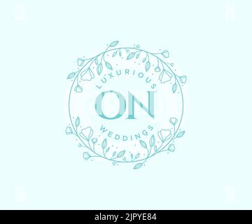 AUF Initialen Brief Hochzeit Monogramm Logos Vorlage, handgezeichnete moderne minimalistische und florale Vorlagen für Einladungskarten, Save the Date, elegant Stock Vektor