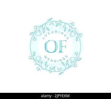 VON Initialen Brief Hochzeit Monogramm Logos Vorlage, handgezeichnete moderne minimalistische und florale Vorlagen für Einladungskarten, Save the Date, elegant Stock Vektor