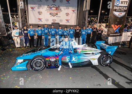 Madison, IL, USA. 20. August 2022. JOSEF NEWGARDEN (2) aus Nashville, Tennessee, gewinnt die Bommito Automotive Group 500 auf dem World Wide Technology Raceway in Madison, IL, USA. (Bild: © Walter G. Arce Sr./ZUMA Press Wire) Bild: ZUMA Press, Inc./Alamy Live News Stockfoto