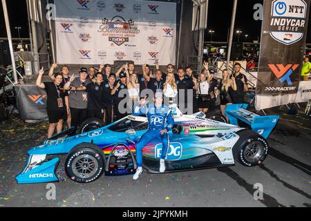 Madison, IL, USA. 20. August 2022. JOSEF NEWGARDEN (2) aus Nashville, Tennessee, gewinnt die Bommito Automotive Group 500 auf dem World Wide Technology Raceway in Madison, IL, USA. (Bild: © Walter G. Arce Sr./ZUMA Press Wire) Bild: ZUMA Press, Inc./Alamy Live News Stockfoto