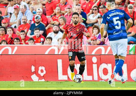 Mallorca, Mallorca, Spanien. 20. August 2022. MALLORCA, SPANIEN - 20. AUGUST: Jaume Acosta von RCD Mallorca während des Spiels zwischen RCD Mallorca und Real Betis von La Liga Santander am 20. August 2022 im Visit Mallorca Stadium Son Moix in Mallorca, Spanien. (Bild: © Samuel CarreÃ±O/PX Imagens via ZUMA Press Wire) Stockfoto