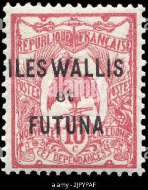 Timbre Wallis et Futuna 1920 - 10 Rappen Stockfoto