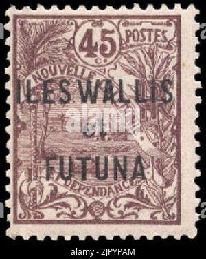 Timbre Wallis et Futuna 1920 - 45 Rappen Stockfoto