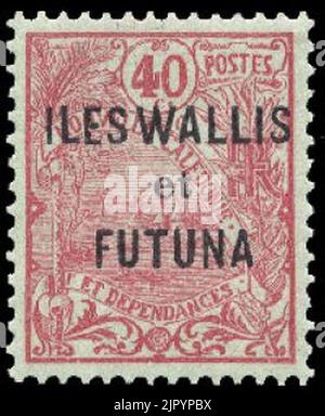 Timbre Wallis et Futuna 1920 - 40 Rappen Stockfoto