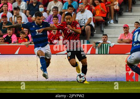 Mallorca, Mallorca, Spanien. 20. August 2022. MALLORCA, SPANIEN - 20. AUGUST: Jaume Acosta von RCD Mallorca während des Spiels zwischen RCD Mallorca und Real Betis von La Liga Santander am 20. August 2022 im Visit Mallorca Stadium Son Moix in Mallorca, Spanien. (Bild: © Samuel CarreÃ±O/PX Imagens via ZUMA Press Wire) Stockfoto