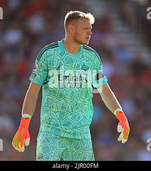 Bournemouth, Großbritannien. 20. August 2022. 20 Aug 2022 - AFC Bournemouth gegen Arsenal - Premier League - Vitality Stadium Aaron Ramsdale von Arsenal während des Premier League-Spiels gegen Bournemouth. Bildnachweis: Mark Pain/Alamy Live News Stockfoto