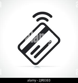 Kontaktloses Kreditkartensymbol schwarz-weiß Stock Vektor