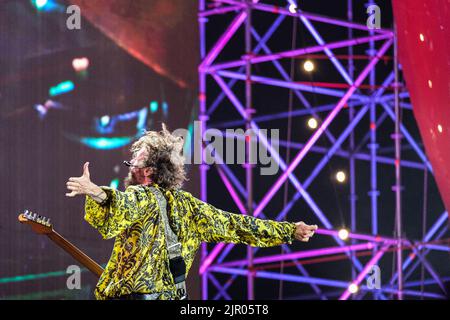 19. August 2022, Vasto, Chieti, Italien: Lorenzo Cherubini alias Jovanotti singt am Strand während seiner Jova Beach Party in ''Vasto Marina. (Bild: © Elena Vizzoca/Pacific Press via ZUMA Press Wire) Stockfoto