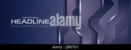 Dunkelblau violett abstrakt Technologie Banner Design. Vektorhintergrund Stock Vektor