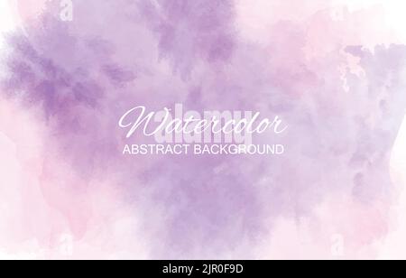 Abstrakt lila und rosa Aquarell horizontale Textur Rechteck Hintergrund. Textur im Aquarellstil. Empfindliche Karte. Elegante Dekoration. vektor illus Stock Vektor