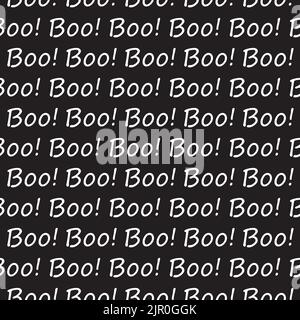 Halloween Dekorationen Konzept. Nahtloses Muster mit weißen Symbolen. Designelemente für halloween Party Poster. Flache Cartoon-Illustration. Objekte. Stock Vektor