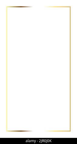 Rechteckige Golden Frame Story auf dem weißen Hintergrund. Stock Vektor