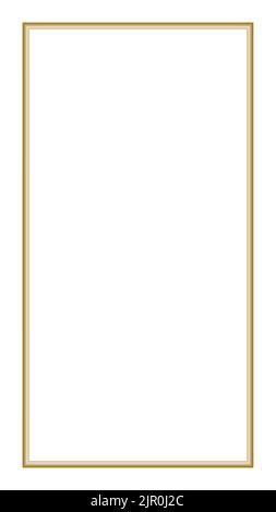 Rechteckige Golden Frame Story auf dem weißen Hintergrund. Stock Vektor