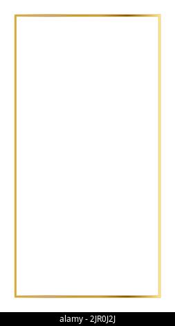 Rechteckige Golden Frame Story auf dem weißen Hintergrund. Stock Vektor