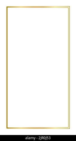 Rechteckige Golden Frame Story auf dem weißen Hintergrund. Stock Vektor