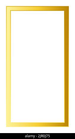 Rechteckige Golden Frame Story auf dem weißen Hintergrund. Stock Vektor