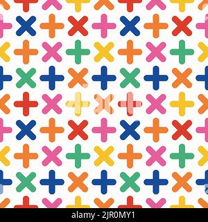 Abstraktes Vektormuster. Nahtloses Muster mit farbenfrohen, schlichten Formen. Geometrische Form Moderne, stilvolle Textur. Stock Vektor