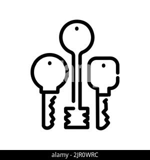 Tasten, Symbol für farbige Linie. Piktogramm für Webseite Stock Vektor