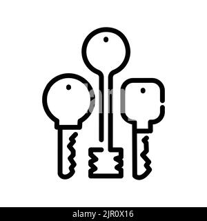 Tasten, Symbol für farbige Linie. Piktogramm für Webseite Stock Vektor