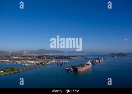 Luftaufnahme der RG Tanna Kohle Export Werften in Gladstone Queensland Australien Stockfoto