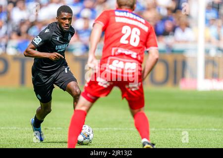 BRUGGES, BELGIEN - 21. AUGUST: Clinton Mata vom Club Brugge KV während des Jupiler Pro League-Spiels zwischen Club Brugge KV und KV Kortrijk am 21. August 2022 im Jan Breydelstadion in Brugges, Belgien (Foto: Joris Verwijst/Orange Picles) Stockfoto