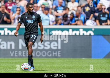BRUGGES, BELGIEN - 21. AUGUST: Clinton Mata vom Club Brugge KV während des Jupiler Pro League-Spiels zwischen Club Brugge KV und KV Kortrijk am 21. August 2022 im Jan Breydelstadion in Brugges, Belgien (Foto: Joris Verwijst/Orange Picles) Stockfoto