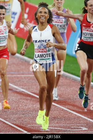 Renelle Lamote aus Frankreich Silbermedaille während der Leichtathletik, Frauen 800m bei den Europameisterschaften München 2022 am 20. August 2022 in München, Deutschland - Foto: Laurent Lairys/DPPI/LiveMedia Stockfoto