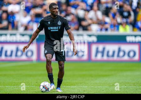 BRUGGES, BELGIEN - 21. AUGUST: Clinton Mata vom Club Brugge KV während des Jupiler Pro League-Spiels zwischen Club Brugge KV und KV Kortrijk am 21. August 2022 im Jan Breydelstadion in Brugges, Belgien (Foto: Joris Verwijst/Orange Picles) Stockfoto