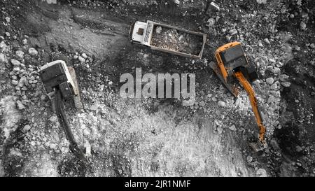 Maschinen auf der Baustelle Stockfoto